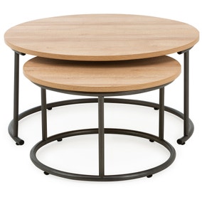 Fulton Coffee Nest of Tables, Oak Effect