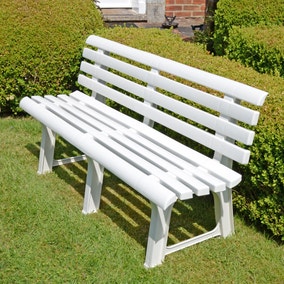Brindisi 3 Seater White Bench