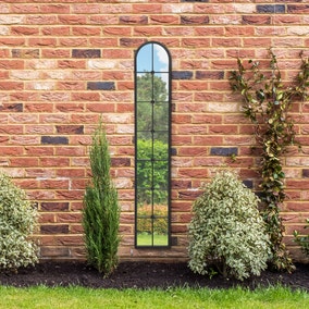 Arcus Cenestra Arched Window Indoor Outdoor Full Length Wall Mirror