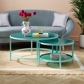 Sofia Glass Coffee Nest of Tables