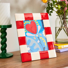 Striped Ceramic Photo Frame