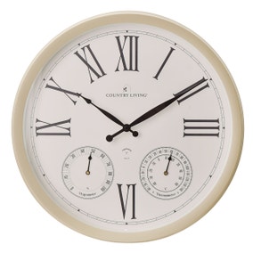 Country Living Thermometer Indoor Outdoor Wall Clock